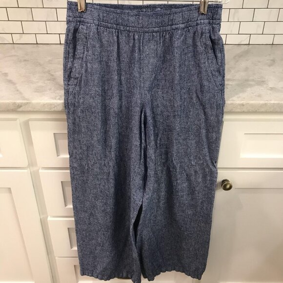 Old Navy Pants Womens XS Blue High-Rise Wide Leg Elastic Waist Pull On Pockets - Picture 1 of 9